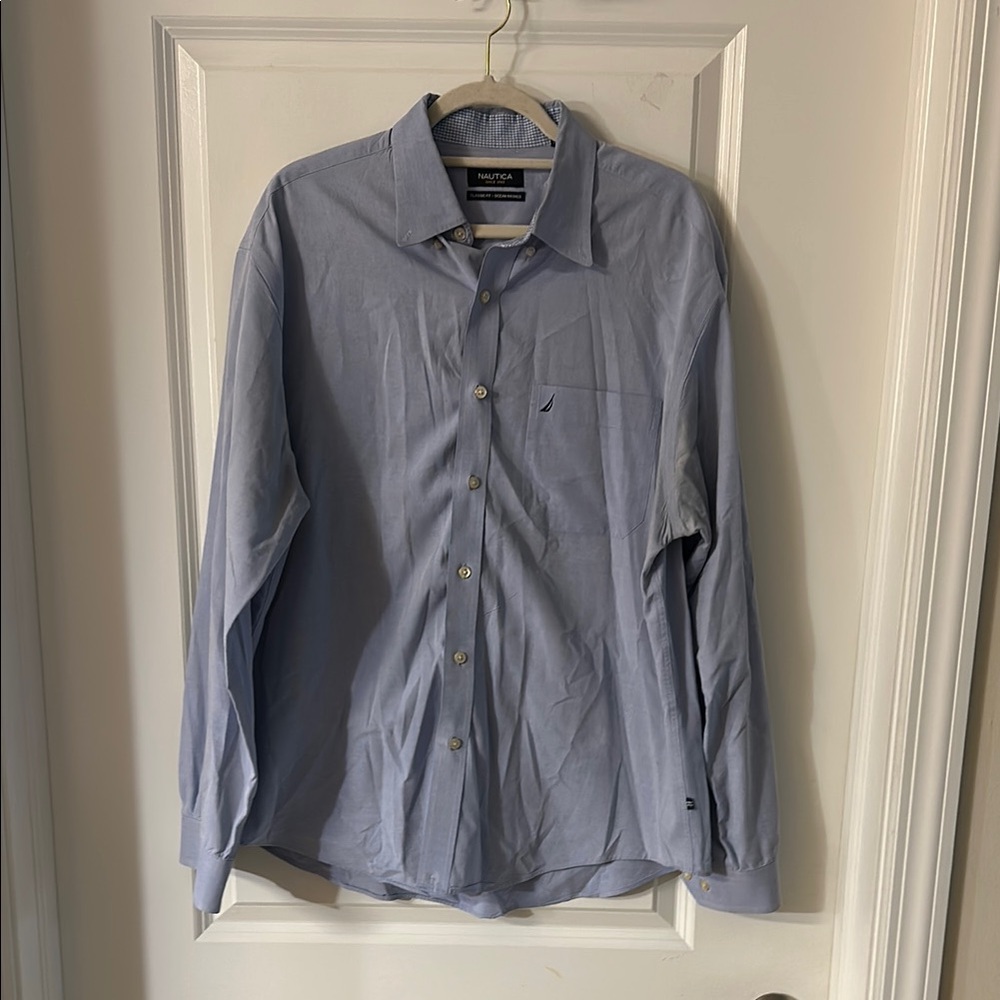 Nautica Men's Light Blue Casual Shirt